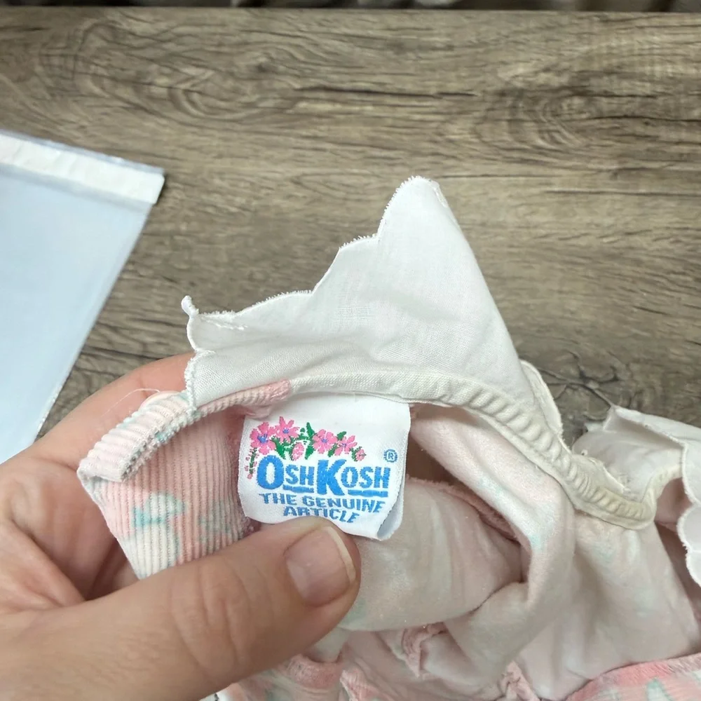 Baby Vintage Oshkosh‎ Light Pink Corduroy Romper Onesie Duck Print size 18M